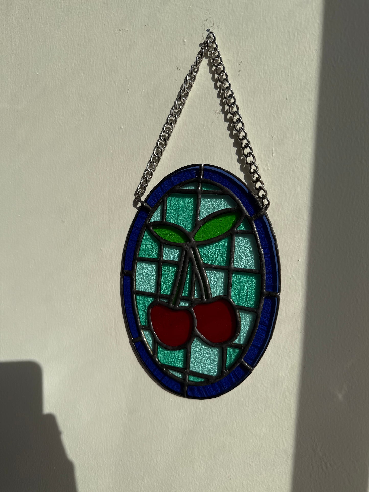 Checkered Cherry Glass Panel