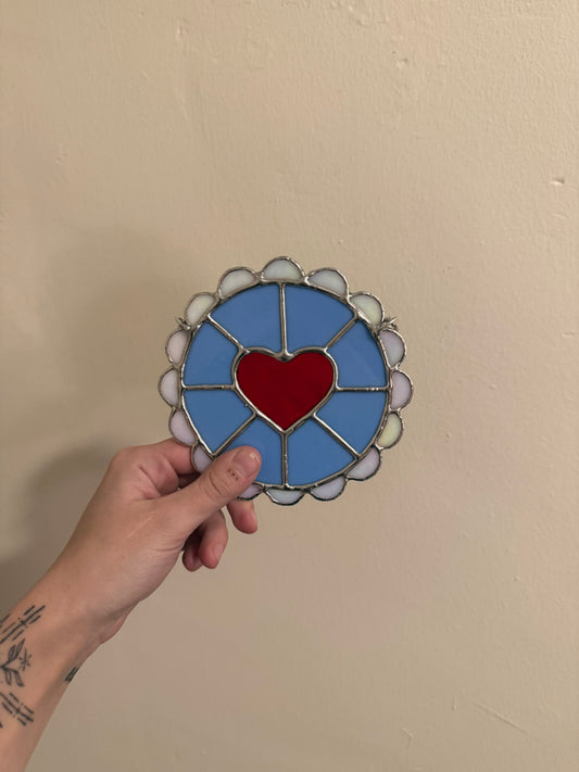 Blue Scalloped Heart