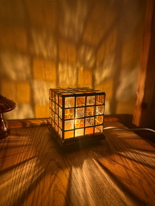 Orange Checkered Charm Lamp