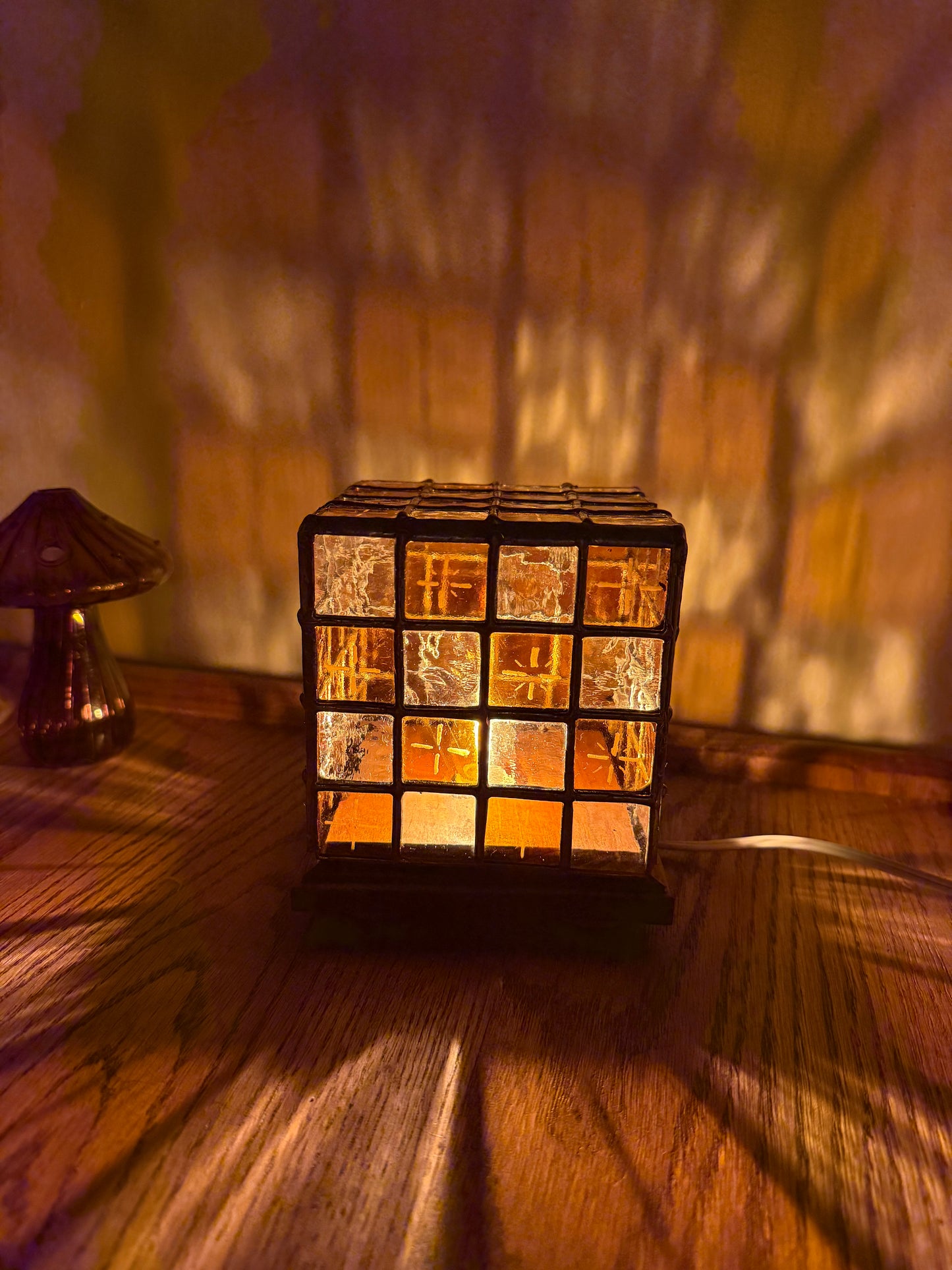 Orange Checkered Charm Lamp