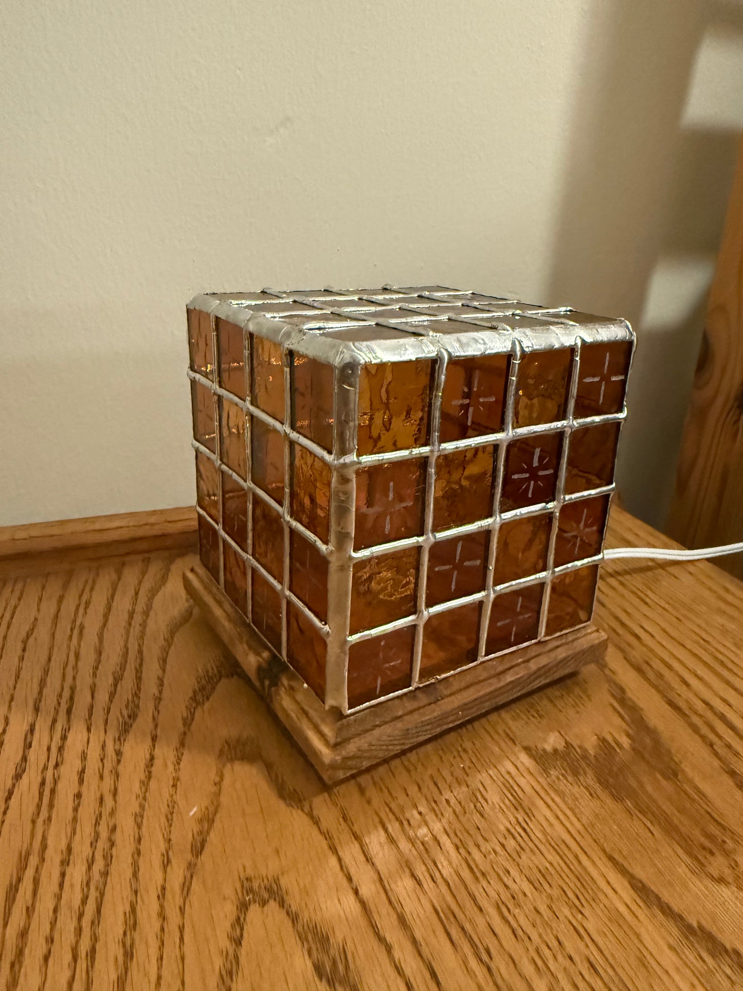 Orange Checkered Charm Lamp