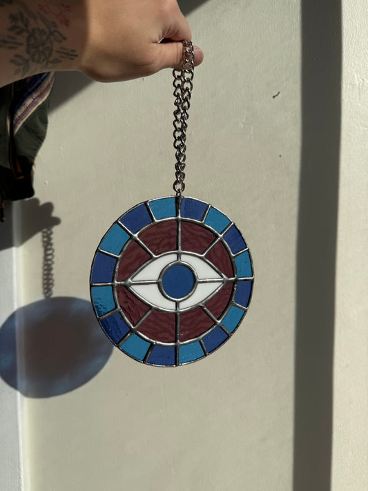 Evil Eye Glass Panel