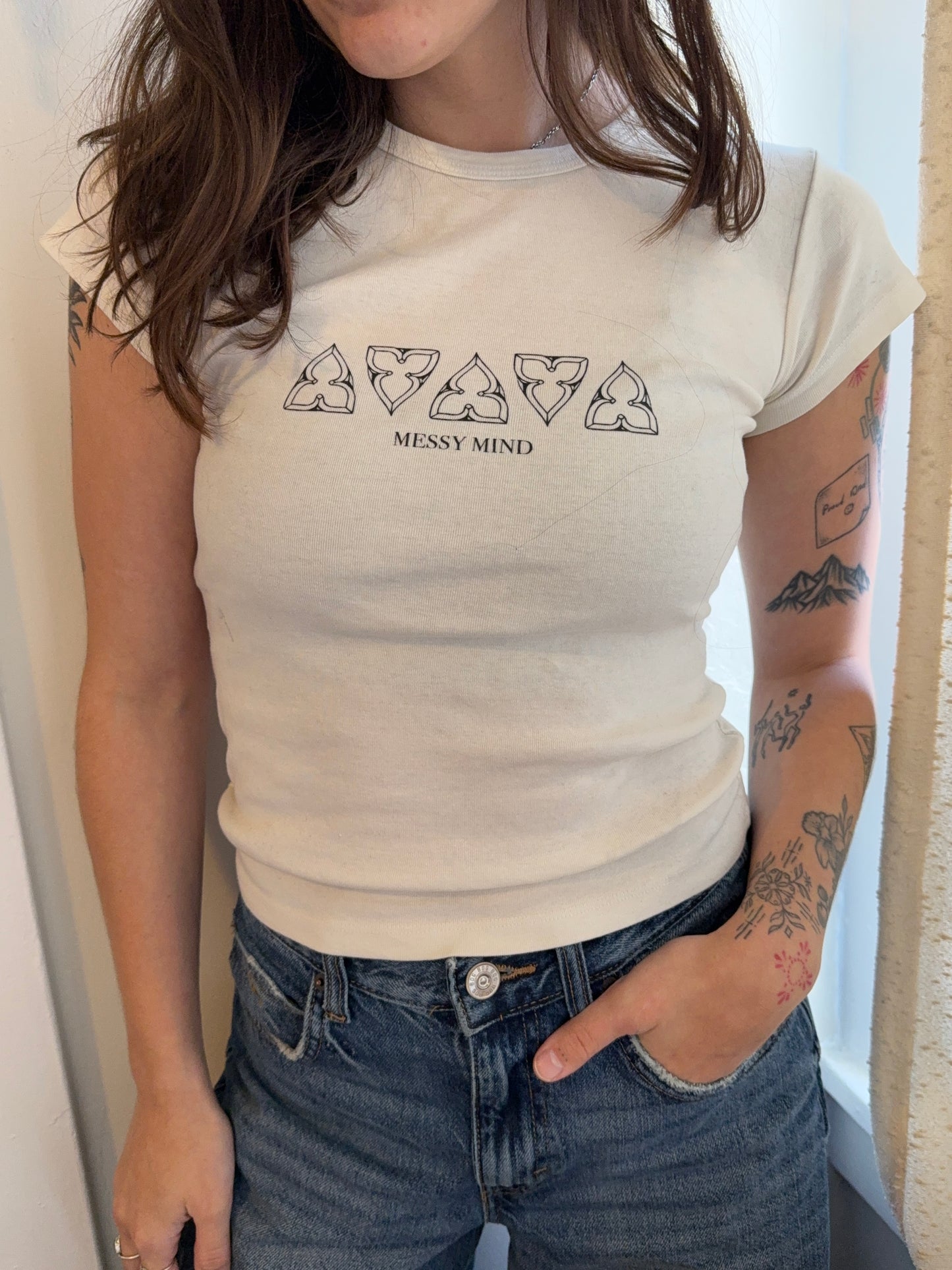 Messy Mind Baby Tee - White